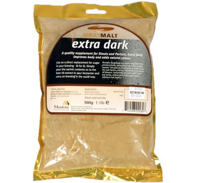 Spraymalt Extra Dark (Muntons) 500 g ojäst torkat maltextrakt för djupa, fylliga öl.