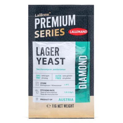 Öljäst LalBrew Diamond – lagerjäst för Helles, Pilsner, Vienna m.fl.; ren, snabb, neutral jäsning, 10–15°C.