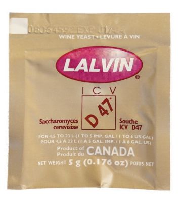 Lalvin D-47 vinjäst för vita viner, rosé och mjöd, 15–20°C, upp till 14 %