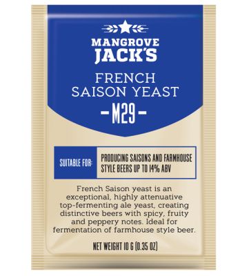 Öljäst Mangrove Jack's M29 French Saison Yeast för hemmabryggning av saisonöl.