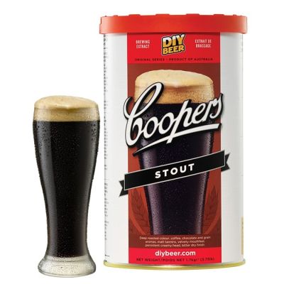 Coopers Stout Ölsats för hembryggning, mörkt stout-öl med smak av choklad och kaffe.