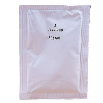 Jässtopp för vin i påse, med kaliumsorbat och vinsvavla för 23 liter bryggvin.