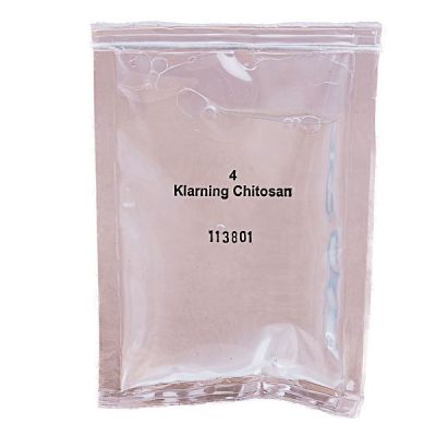 Chitosan Påse 4, klarningsmedel för vinbryggning som snabbt binder jäst.