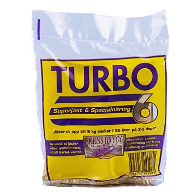 Turbojäst Ekens Turbo 6 Grosspack 50-pack för snabb och ren jäsning av 6 kg socker.