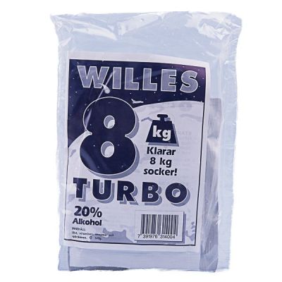 Turbojäst Willes 8 kg Turbo 40-pack, 3-komponents för snabb och ren jäsning.