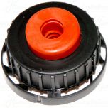 Jäslock litet svart/orange med hål och packning, passar 5-litersdunkar och 40 mm lock för jäsning av vin/öl