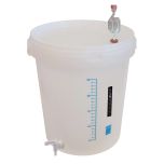 Komplett jäshink 30 l med tappkran, jäsrör och termometer för hembryggning.