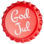 God jul kapsyler, 100 st, festliga röda/vita kronkapsyler för hembryggd julöl.